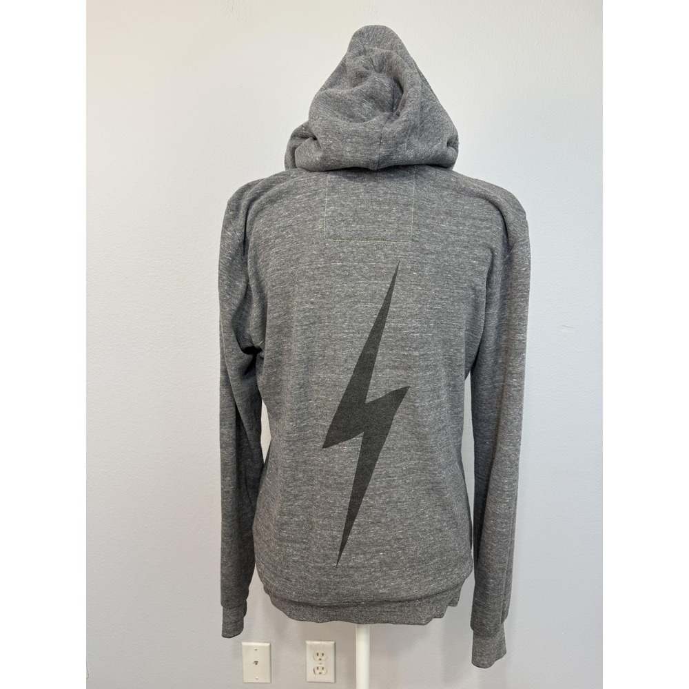 Aviator Nation Hoodie Sweatshirt Women's Medium Gray Lightning Bolt Full Zip